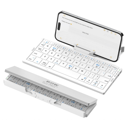 TriSync Anywhere – Foldable Bluetooth Keyboard for Work on the Go (Switch between Phone, Tablet & Laptop with one click)